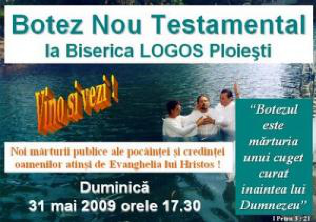 Botez nou-testamentar la Biserica LOGOS Ploiesti