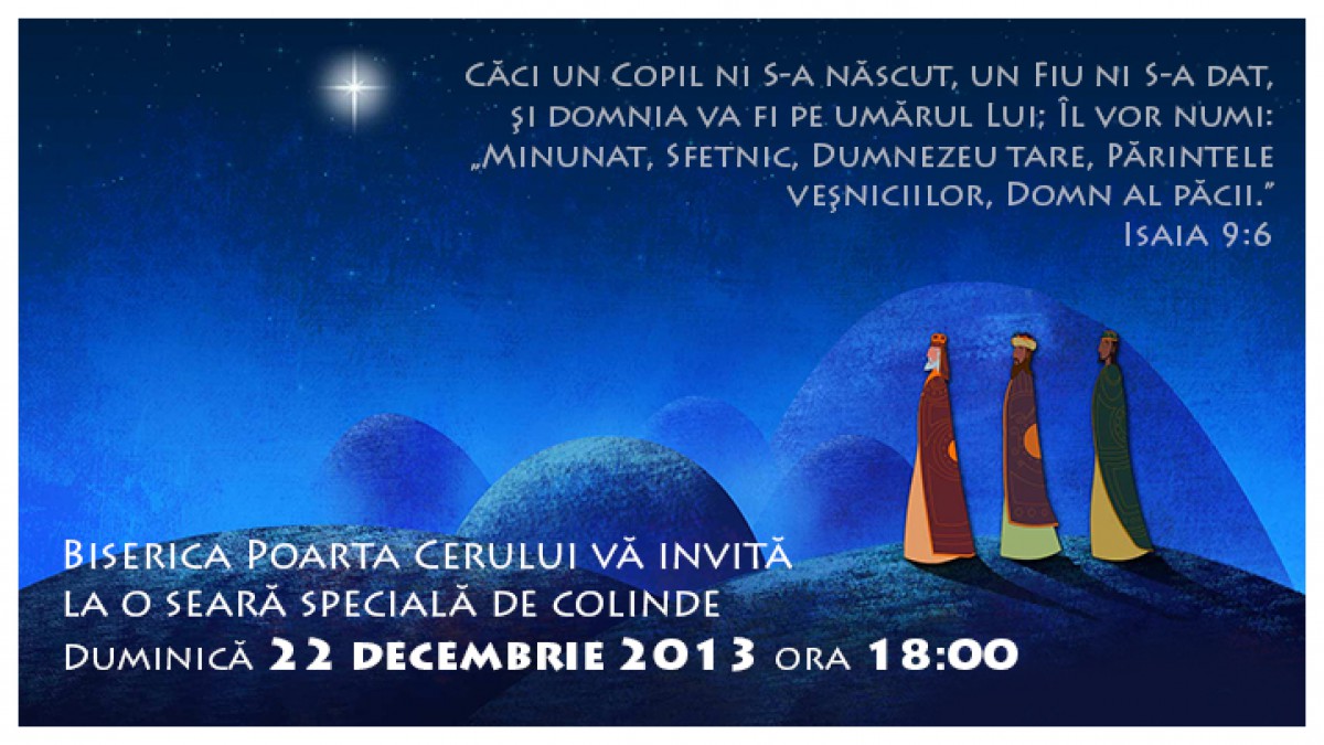 Seară specială de colinde - Biserica Poarta Cerului Timișoara