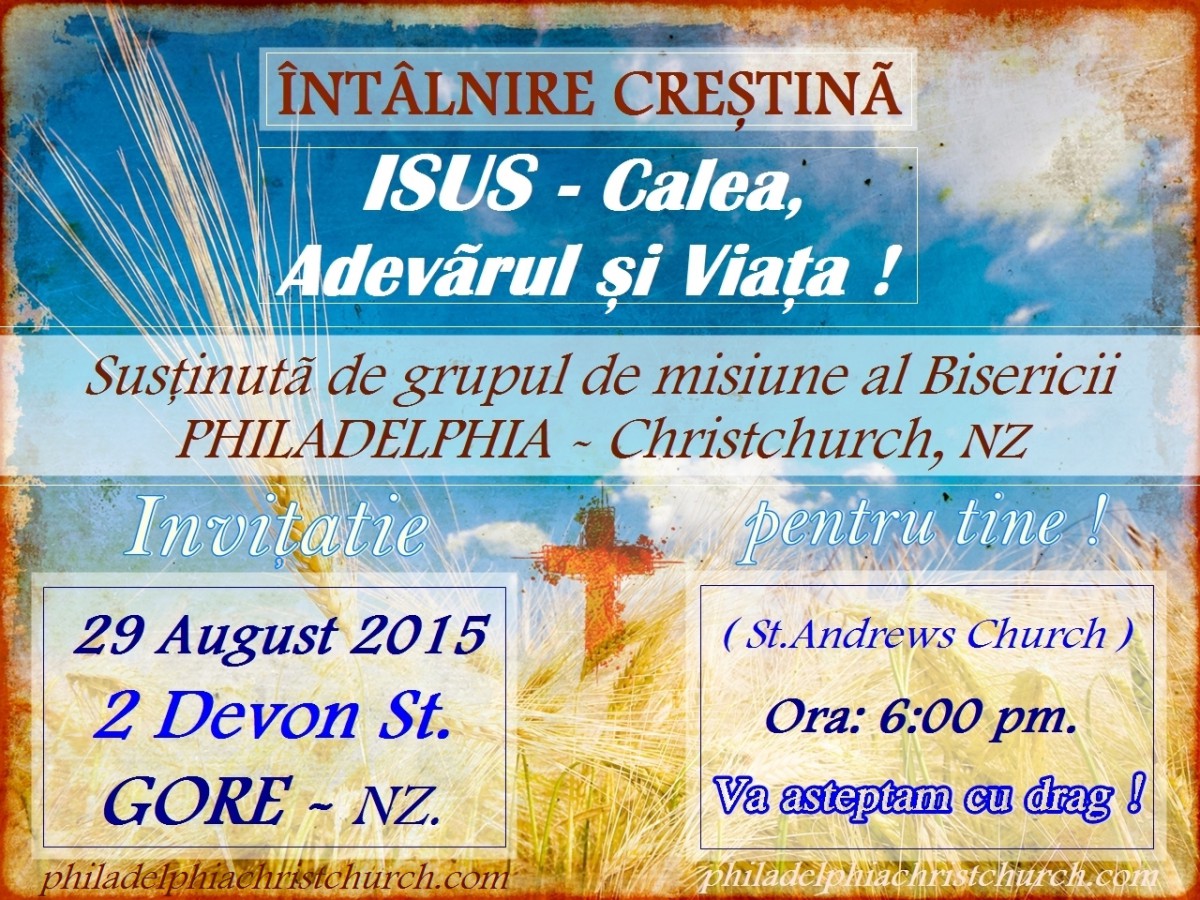 Intalnire crestina: ISUS - Calea, Adevarul si Viata.