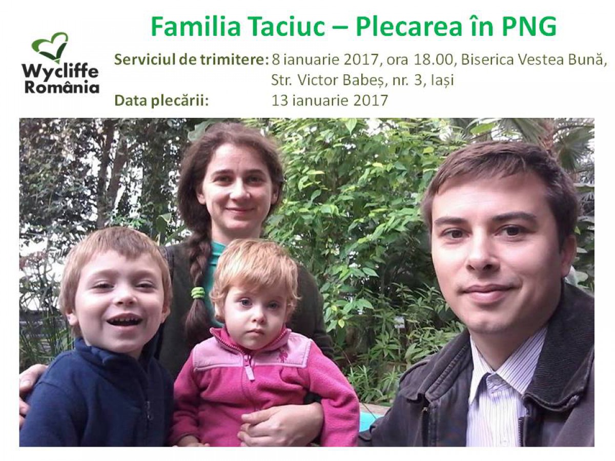 13 ianuarie - plecarea fam. Taciuc în Papua Noua G uinee