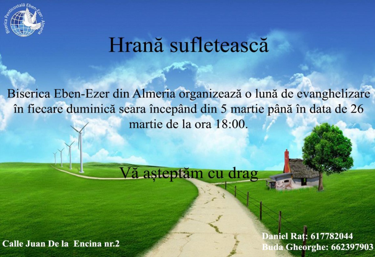 Evanghelizare la biserica Eben-Ezer din Almeria