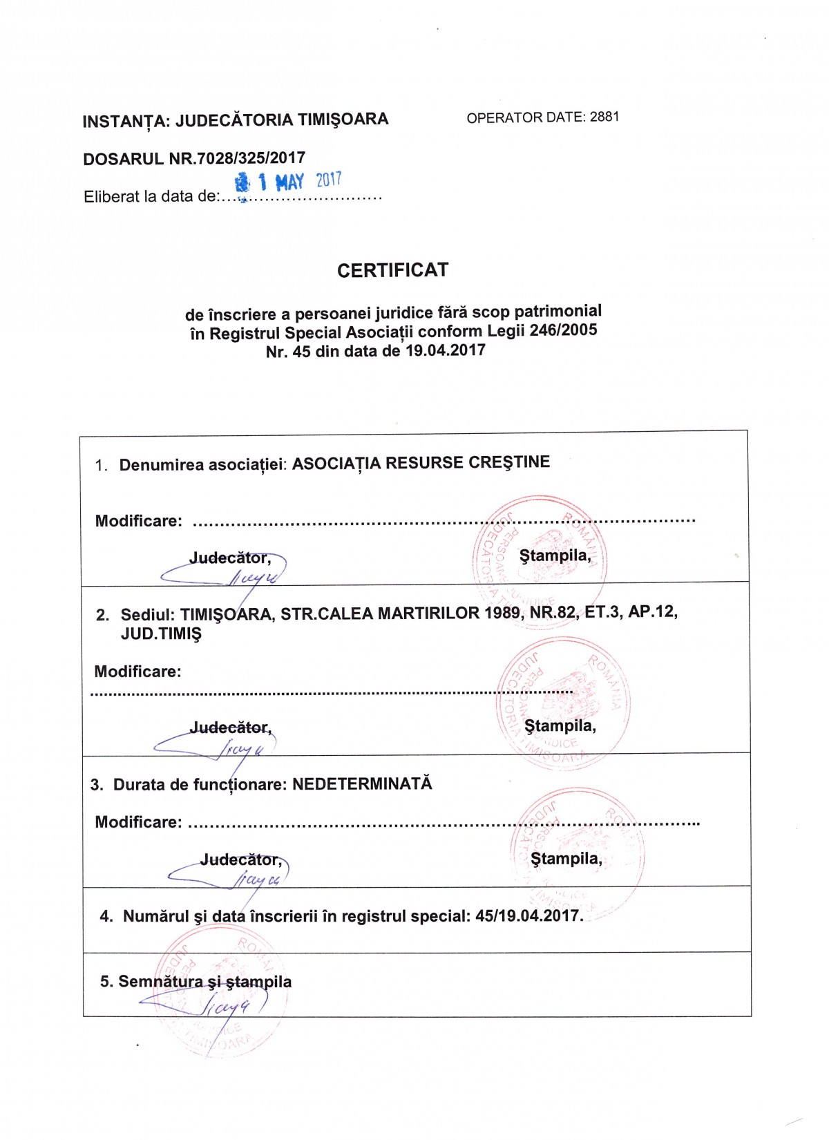 S-a înființat Asociația Resurse Creștine